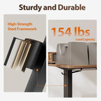 Agilestic 48 Inch Electric Standing Desk with Drawers, Adjustable Desk with Storage Shelf, Stand Up Home Office Computer Table, Splice Board, Rustic Brown