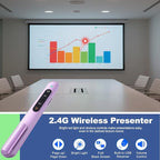 QUI Presentation Clicker for PowerPoint, RF 2.4GHz USB C Wireless Presenter Remote with Volume Control, PowerPoint Clicker Slide Advancer for Mac, Windows, Laptop, Keynote