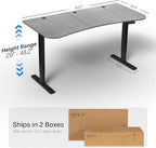 VIVO Electric 63 x 32 in Standing Desk, Memory Height Adjustment, 1B Series, Holds 220 lbs, Dark Gray Top Black Frame, DESK-KIT-1B1G
