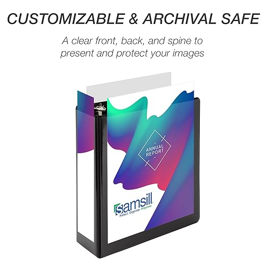 Samsill Economy 1 Inch Mini 3 Ring Binder, Made in The USA, Round Ring Binder, Non-Stick Customizable Cover, 1" View, 6-Pack, Black