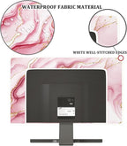 Baocicco Gold Pink Marble Waterproof TV Display Screen Cover 58, 59, 60 Inch TV Accessories Laptop TVs LCD Screen Decoration for Tablet Anti-Static Dustproof Protective for Home Office