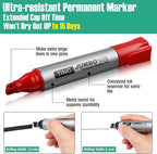 Fuutreo 16 Pcs Jumbo Size Permanent Markers Bulk Large Chisel Tip Permanent Markers Thick Waterproof Jumbo Pens Set Huge Poster Supplies(Multicolor)