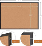 Board2by 2-Pack Cork Board Bulletin Board 18“ x 24”, Black Wood Framed Corkboard, Office Board for Wall Cork, Large Wall Mounted Notice Pin Board with 32 Push Pins for School, Home & Office