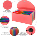 2 Pack 13 Pockets A6 Mini Coupon Organizer Wallet, Expandable Accordion File Organizer for Storage Receipt Cards Coupons Tickets - Pink
