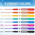 Dry Erase Markers, Fine Tip Whiteboard Marker, Low Odor Dry Marker, Fine Point Markers are pecfect for Whiteboard Mirrors Glass, Assorted Color Markers for School Office Home (24 Pack 8 Colors)