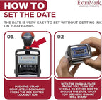 Heavy Duty Style Office Date Stamp with E-MAILED - Self Inking Dater - Style C - Blue Ink Color