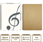 MAXCURY Blank Sheet Music Composition Manuscript Staff Paper Art Music Notebook Black 100 Pages 26x19cm (White/Grey Green)