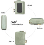 GOIACII Small Genuine Leather Wallet for Women, RFID Blocking Credit Card Holder Wallet