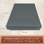 Golden State Art, Archival Folio Storage Box 11x14, Clamshell Design with Metal Edge, Preserve And Store Photos Documents Cards Prints Arts Crafts DIY, Gray