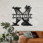 Personalized Custom Letter Name metal Signs,Custom Black Letter Monogram Wall Art Decor,Metal Signs Plaques Outdoor wall Decorative Signage (X)