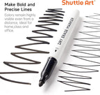 Shuttle Art Dry Erase Markers, 25 Pack Black Magnetic Whiteboard Markers with Erase, Fine Point Dry Erase Markers Perfect for Writing on Dry-Erase Whiteboards Mirrors Glasses for School Office Home