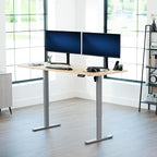 VIVO Electric 71 x 30 in Standing Desk, Memory Height Adjustment, 1B Series, Holds 220 lbs, Light Wood Top Gray Frame, DESK-KIT-1G7C