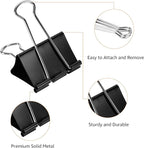Amazon Basics Sturdy Binder Clips for Office Use, 144 Count (12 Pack of 12), Small, 0.75 in, Black