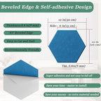 Hexagonal Acoustic Panels-12 Pack High-Density Sound Absorbing Panels 12"X10"X0.4" for Enhanced Noise Reduction, DIY Design, Idea for Studios, Offices, and Home Theaters(Yale Blue)