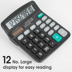6 Pack Calculator Bulk, 12 Digits Calculators Desktop with Large LCD Display and Sensitive Butto, Solar and Battery Dual Power, Desk Calculator for Office, School, Home