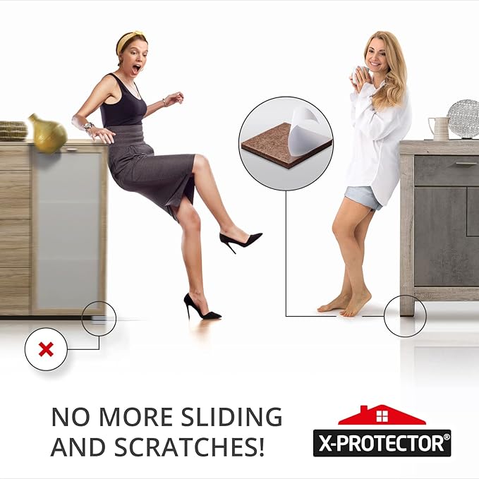 X-PROTECTOR Non Slip Furniture Pads - 16 Premium Furniture Grippers 2"! Self-Adhesive Rubber Feet Furniture Feet - Ideal Non Skid Furniture Pad Floor Protectors - Keep Furniture in Place!