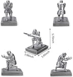 HDMbigmi Knight Pen Holder Pen Stand Desk Organizers and Accessories Resin Pencil Holder as Gift with a Fancy Pen for Office and Home Desk Organizer (Silver)