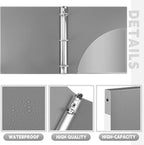 Henoyso 16 Pcs 3 Ring Binder 0.5 Inch Round Fits Letter Size 8.5'' x 11'' Paper Plastic Flexible Binder Bulk Holds 140 Sheets with 1 Pockets Versatile Organizer for Home Office School (Gray)