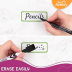 Availey 40 Pieces (3 x 2) - Colored Border Magnetic Dry Erase Labels - Reusable Strips for Classroom Home Office Garage - Refrigerator Blank Writable Erasable Cards - Name Tags Students Locker Shelf