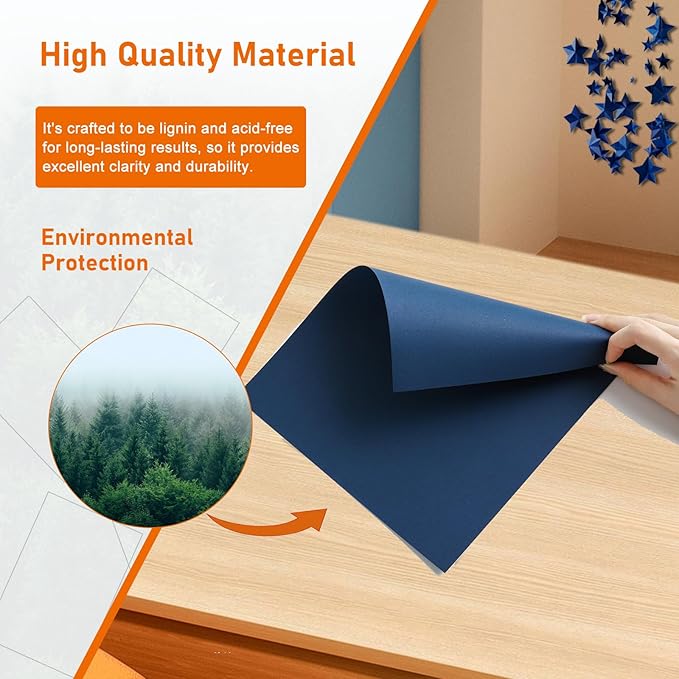 28 Sheets Navy Blue Cardstock 8.5 x 11 Craft Paper, 92lb Premium Paper Card Stock for DIY Cards Making, Wedding Invitations, Festival blessings, Memus, Graduations