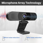 EMEET C980 PRO 3-in-1 1080P Webcam with Microphone and Speaker, 60°-98° Wide Angle Webcam w/ 4 Noise Cancel Mics, 2 Speakers, Auto Low Light Correction W/Cover, USB Camera for Online Conference/Class