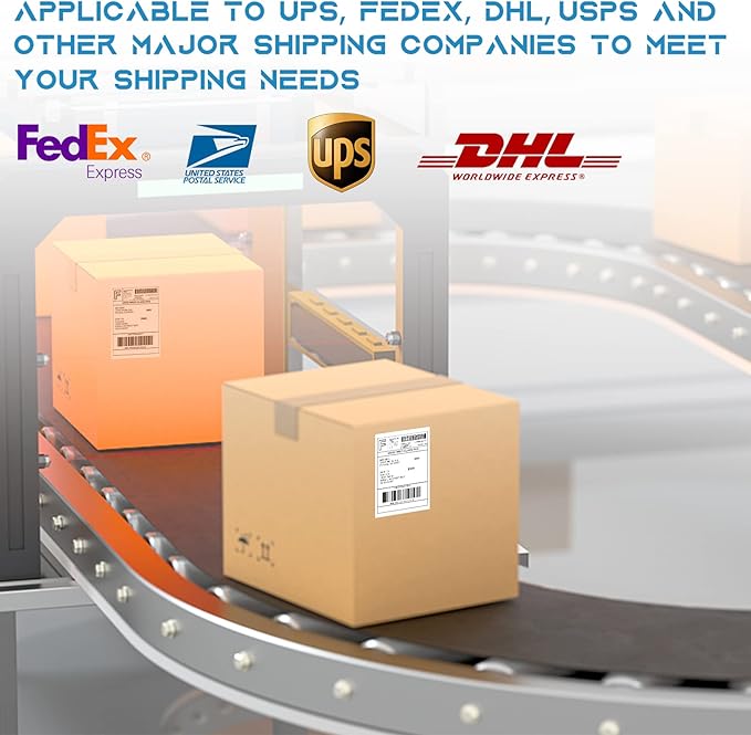 MFLABEL 4x6 Thermal Shipping Labels - 2 Rolls of 250, Perforated & Smudge-Proof Direct Thermal Labels Compatible with Rollo, Zebra, for Amazon UPS FedEx Shopify