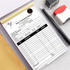 Custom Invoice Book in 3-Part /2-Part Receipt Book with Carbon Copies Personalized Carbonless Service Invoice Form Books Sales Order Book with Company Name Logo Address,C2-Thank You Receipt