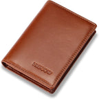 Leather Business Card Case Holder for Men & Women, Italian Calfskin