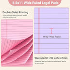 Roneky Legal Pads 8.5 x 11 Colored Note Pads, 2 Pack Notepads 8.5 x 11 Lined Paper, Colored Notebook Paper Writing Pads 30 Sheets per Colored Paper Pads for Purple Legal Pads Home Office School