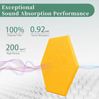 Hexagonal Acoustic Panels-12 Pack High-Density Sound Absorbing Panels 12"X10"X0.4" for Enhanced Noise Reduction, DIY Design, Idea for Studios, Offices, and Home Theaters(Orange)