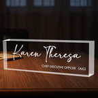 Custom Office Name Plate for Desk, Desk Name Plate Personalized, Personalized Gifts for Women, Appreciation Gifts for Employee Coworkers Boss Teacher, Office Accessories (Engrave Text)