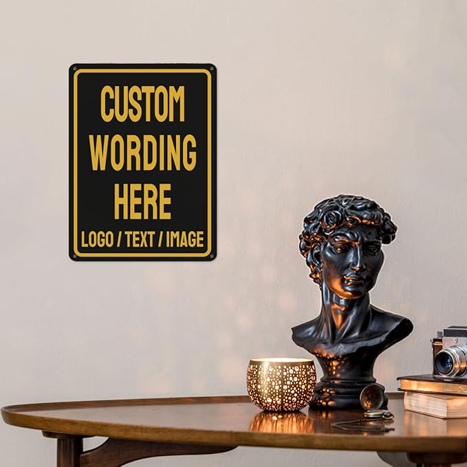 Custom Sign Bulk Personalized Metal Signs For Outdoor Indoor Business Home Store Office Yard Street Lawn Make Your Own Customized Signs With Your Logo Text Photo, 8x6inch