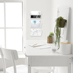 Colarr 12 Pcs Expandable Pocket Wall File Set Plastic Wall Mountable Space Saving Files Office Wall Organizer Wall Mount File Holder Wall Hanging File Organizer for Mail Letter Magazine (Clear)