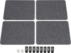 ReFocus Raw Clamp-On Acoustic Desk Divider Mounted Privacy Panel Set – Reduce Noise & Visual Distractions for Office, Study (Anthracite Gray, 4× Panels (20.9"×16"))