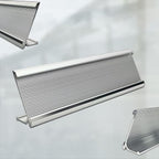10 Pack 2" x 8" Aluminum Desk Name Plate Holder, Office Name Plate Holder for Desks, Desk Sign Holder for Office Conference, Meeting Room or Other Business Event (Silver)