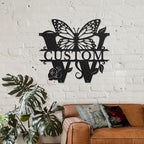 Personalized Custom Letter Name metal Signs,Custom Black Letter Monogram Wall Art Decor,Metal Signs Plaques Outdoor wall Decorative Signage (W)