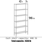 Regal Altair 14" Deep x 42" Wide x 96" Height Wire Shelving Kit | 6-Tier | NSF Commercial Storage Rack Unit