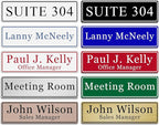 Custom Office Engraved Name Plate, Personalized Elegant Name Plates for Door or Wall Sign, Door Name Plate with Adhesive, Laser Engraving, 10 Colors Available (2.5" x 8")