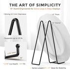 TR-LIFE 16 Inch Heavy Duty Plate Stand (2 Pack) - Metal Display Easel for Large Plates, Picture Frames, Signs, Posters, and Decorative Platters