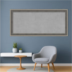 Amanti Art Grey Framed Magnetic Board 25x53 Oversize Vision Board for use with Magnets, 100% Metal Sheet to Display Items as Office Decor or for Home Organization in mudroom, Kitchen or Kids Room