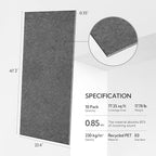 Olanglab Acoustic Wall Panels 10 Pack, 48 x 24 per Acoustic Panels Sound Absorbing, Sound Panels for Home Studio and Office, Plain Dark Gray