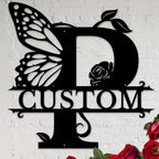 Personalized Custom Letter Name metal Signs,Custom Black Letter Monogram Wall Art Decor,Metal Signs Plaques Outdoor wall Decorative Signage (P)
