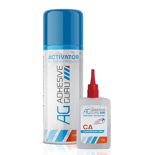 Adhesive Guru CA Glue with Activator - Woodworking Cyanoacrylate Glue (0.9 oz - 3.38 fl oz)