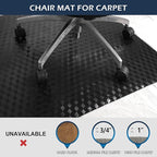 Chair Mat for Carpet, SALLOUS 46" x 60" Office Chair Mat for Carpeted Floors, Heavy Duty Vinyl Floor Mat with Grips, Carpeted Floor Protector Computer Desk Mat for Home Office (Black - 3D Geometric)