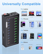 690W USB Charging Station, 20 Port Fast Charging Station for Multiple Devices, PD 100W USB C Charger Block, Smart Power Delivery & Multi Protection for Laptop MacBook iPhone, iPad, Tablet, and More