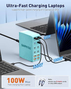 SAIPKYGS Charging Station (600W),12-Port USB C Charger Block with Dual 100W PD USB-C Fast Charging Station Hub for MacBook Pro/Air/All iPad Phone 17/16 15/14/13/Pro Max/Samsung Galaxy Note(Green)