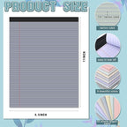Fuutreo 8 Pcs 8.5'' x 11'' Colored Legal Pad Writing Pads Narrow Ruled 50 Sheets Per Notepad Perforated Writing Notepad Office Supplies for College Office Business (Aesthetic Color)