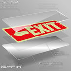 iSYFIX Exit Signs with Directional Left Arrow, Glow in the Dark, Photoluminescent Aluminum 12x4 Inch - 12 Pack, Laminated for UV & Weather Resistance, Ideal for Offices, Schools, Theaters & More