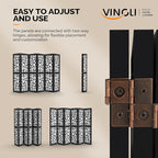 VINGLI 70'' H Room Divider, Non-Woven Fabric Privacy Screen, Indoor Partition Wall Dividers, Freestanding Hinged Space Separator with Modern Unique Pattern (Black, 6 Panel)