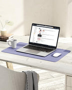YSAGi Non-Slip Leather Desk Pad, Waterproof Laptop Computer Desk Keyboard Mat, Table Protector Blotter Mat, Large Mouse Pad for Office/Work/Home/Decor(Lavender, 23.6" x 13.7")